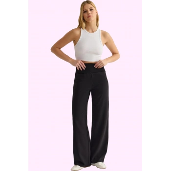 Kadın Casual Wide Leg Pantolon Polyester Kumaş Rahat Kesim Günlük Yaz Aylarının Vazgeçilmezi
