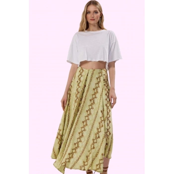 Kadın Çok Animal Desenli Maxi Etek Rahat Günlük Yazlık Şık Hafta Sonu Yaz Aylarının Vazgeçilmezi
