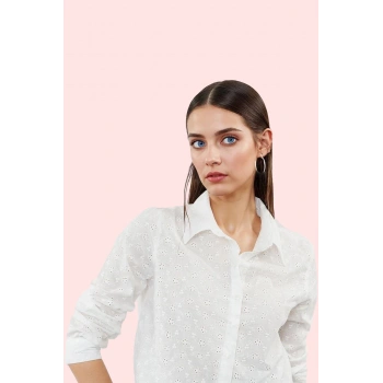 Kadın Crop Basic Gömlek Pamuk Dokuma Kumaş Rahat Günlük Stil Hafta Sonu Yaz Aylarının Vazgeçilmezi