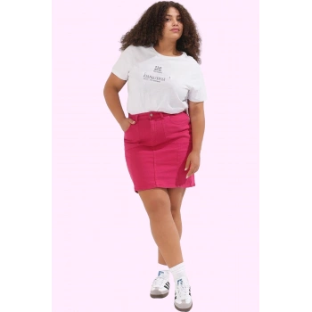 Kadın Denim A line Kısa Etek Yüksek Belli Günlük Casual Tarz Hafta Sonu Yaz Aylarının Vazgeçilmezi