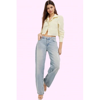 Kadın Denim Baggy Pantolon Günlük Kullanım İçin Rahat Kesim Pamuk Yaz Aylarının Vazgeçilmezi