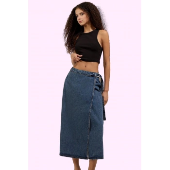 Kadın Denim Etek A line Kesim Pamuk Rahat Günlük Stil Hafta Sonu Yaz Aylarının Vazgeçilmezi