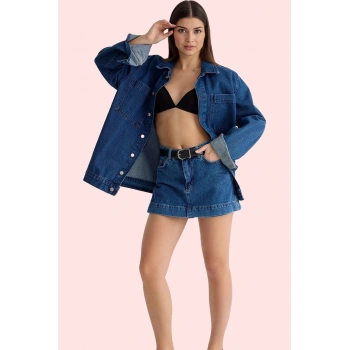 Kadın Denim Şort Etek Yüksek Bel Boru Paça Pamuklu Günlük Kombinler Yaz Aylarının Vazgeçilmezi