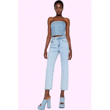 Kadın Denim Straight Jean Pantolon Regular Boy Pamuk Nefes Alabilir Yaz Aylarının Vazgeçilmezi