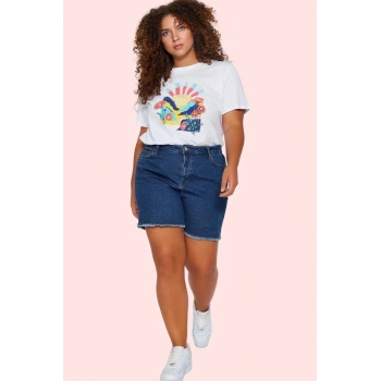 Kadın Denim Yüksek Bel Skinny Şort Düz Desen Günlük Kombinler Hafta Sonu Dayanıklı Malzeme