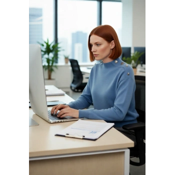 Kadın Düz Desen Basic Triko Kazak Omuzları Düğmeli Casual Şıklık Sunan Kışlık Bir Parça Kaliteli