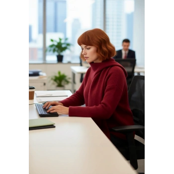 Kadın Düz Desen Bordo Triko Kazak Şal Detaylı Yün İçerikli Kalın Yapısı ile Kışlık Rahatlık Sunar