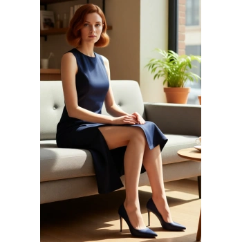 Kadın Düz Desen Kolsuz Bodycon Midi Denim Elbise Yırtmaçlı Bisiklet Yaka Şık ve Rahat Kombinler