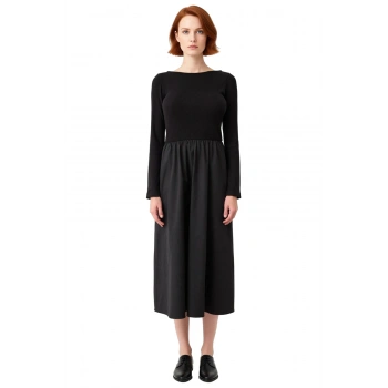 Kadın Düz Desen Standart Kol Kış Sezonu Maxi Elbise Skater Kalıp Rahat ve Şık Kombinler İçin