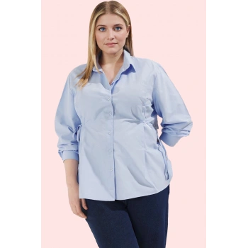 Kadın Düz Desenli Basic Gömlek Günlük Ve İş Hayatı İçin Rahat Hafta Sonu Dayanıklı Malzeme