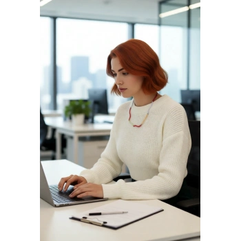 Kadın Ekru Super Crop Basic Triko Kazak Bisiklet Yaka Düşük Kol Rahat Günlük Kombinler İçin