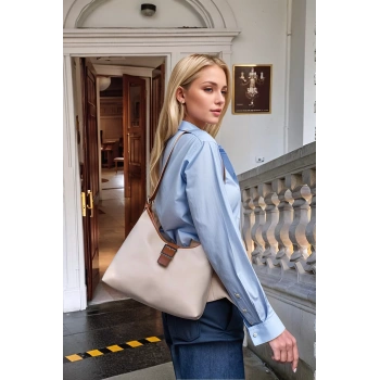 Kadın El Ve Omuz Çantası Modern Tasarım Gold Toka Vegan Deri Çok Amaçlı Premium Kalite Uzun Ömürlü