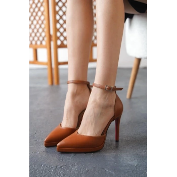 Kadın Elegant Ayakkabı Baretli Sivri Burun Topuklu Ayakkabı Özel Tasarım Abiye Ayakkabı