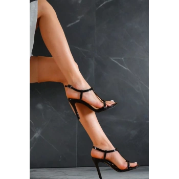 Kadın Elegant Ayakkabı İnce Bant Topuklu Ayakkabı Özel Tasarım Abiye Ayakkabı