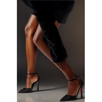 Kadın Elegant Ayakkabı İnce Topuklu Baretli Stiletto Özel Tasarım Abiye Ayakkabı