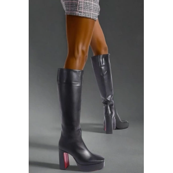 Kadın Elegant Ayakkabı Platform Diz Altı Çizme Özel Tasarım Abiye Ayakkabı