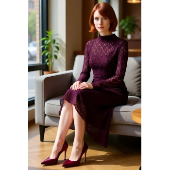 Kadın Fashion Forward Astarlı Düz Desenli Dik Yaka Asimetrik Örme Maxi Elbise Kaliteli Şık