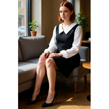 Kadın Gardırobunuzun Vazgeçilmezi A Line Midi Tüvit Dokuma Gömlek Yaka Uzun Kollu Elbise Kaliteli