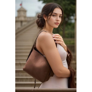 Kadın Geniş Hacimli Ayarlanabilir Askılı Omuz Çantası Şık Suni Deri Kroko Günlük Modern Stil