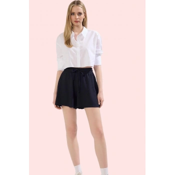 Kadın Geniş Paça Bürümcük Örme Şort Rahat Kalıp Günlük Yaz Hafta Sonu Stilin Buluştuğu Yer