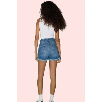 Kadın Geniş Paça Denim Şort Etek Yüksek Bel Pamuklu Günlük Stil Yaz Aylarının Vazgeçilmezi