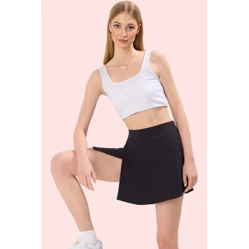 Kadın Geniş Paça Örme Spor Şort Etek Düz Desen Yaz Aylarının Vazgeçilmezi Günlük Kombinler