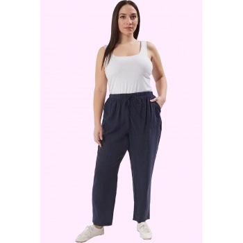 Kadın Geniş Paça Relaxed Pantolon Düz Desen Uzun Boy Yüksek Bel Yaz Aylarının Vazgeçilmezi