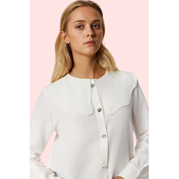 Kadın Günlük Bebe Yaka Uzun Kollu Gömlek Ramadan Koleksiyonu Hafta Sonu Yaz Aylarının Vazgeçilmezi