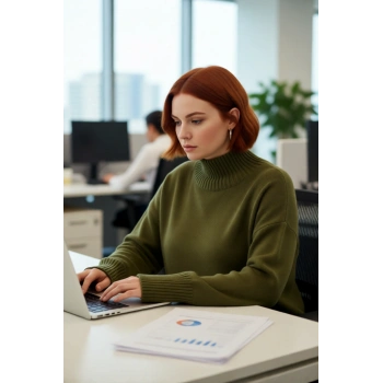 Kadın Günlük Giyim Düşük Kol Dik Yaka Triko Kazak Relaxed Kalıp Akrilik Malzeme Sıcak Tutuş