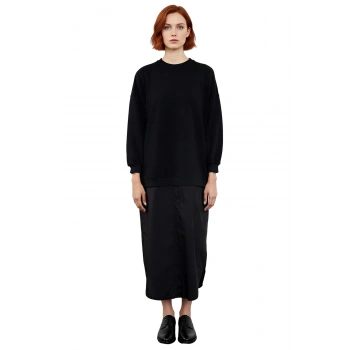 Kadın Günlük Kullanım İçin Dokuma Detaylı Maxi T shirt Elbise Örme Kumaş Düz Desen Uzun Kollu