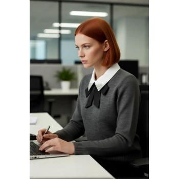 Kadın Günlük Ve Ofis Şıklığı İçin Regular Kalıp Taşlı Triko Kazak Tek Plaka Dokuma Rahatlığında