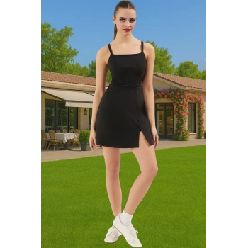 Kadın İnce Askılı Shift Örme Spor Elbise Yazlık Kısa Özenle Seçilmiş Premium Kalite Zarifane Tasarım