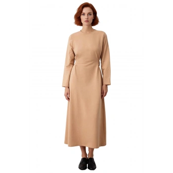 Kadın İnterlok Örme Uzun Kollu Maxi Boy Elbise Rahatlığı ve Modern Şıklığı Birleştirir Kaliteli