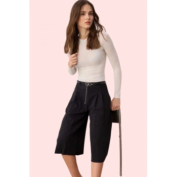 Kadın Kapri Şort Yüksek Bel Geniş Paça Günlük Kullanım için Mükemmel Yaz Aylarının Vazgeçilmezi