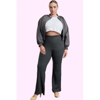 Kadın Kaşkorse Örme Pantolon Yüksek Bel İspanyol Paça Kışlık Model Yaz Aylarının Vazgeçilmezi