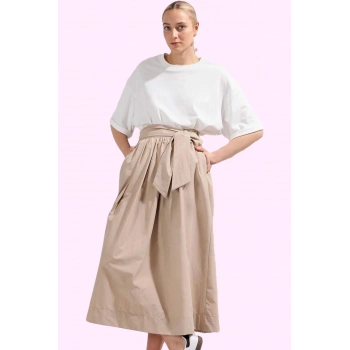 Kadın Kemer Detaylı Maxi Etek Pamuk Günlük Kullanım Özel Günler Yaz Aylarının Vazgeçilmezi
