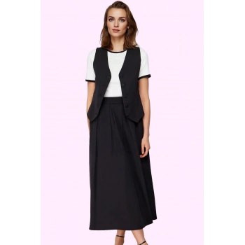 Kadın Kemerli Maxi Etek Polyester Elastan Finike Dokuma Casual Stil Yaz Aylarının Vazgeçilmezi