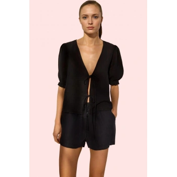 Kadın Keten Gömlek V Yaka Regular Kalıp Yazlık Günlük Hafta Sonu Yaz Aylarının Vazgeçilmezi