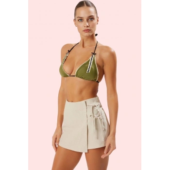 Kadın Keten Görünümlü Geniş Paça Plaj Şortu Yaz Aylarının Vazgeçilmezi Stilin Buluştuğu Yer