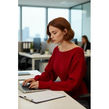 Kadın Kırmızı Regular Kesim Kayık Yaka Balon Kol Akrilik Triko Kazak Soğuk Havalara Hazır Kaliteli