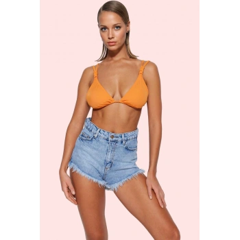 Kadın Kısa Boy Denim Şort Pamuk Flamlı Dokuma Boru Paça Plaj Şıklığı Yaz Aylarının Vazgeçilmezi