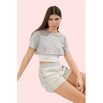 Kadın Kısa Boy Straight Kalıp Şort Cep Detaylı Rahat Yüksek Bel Günlük Kombinler Hafta Sonu