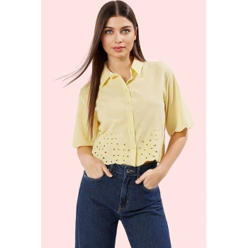 Kadın Kısa Kollu Basic Gömlek Pamuk Günlük Kombinler Hafta Sonu Yaz Aylarının Vazgeçilmezi