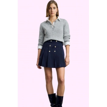 Kadın Kışlık Etek Yüksek Bel A Line Pileli Finike Dokuma Kemer Detayı Yaz Aylarının Vazgeçilmezi