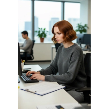 Kadın Kışlık Oversize Basic Triko Kazak Bisiklet Yaka Düşük Kollu Rahat ve Şık Günlük Stil