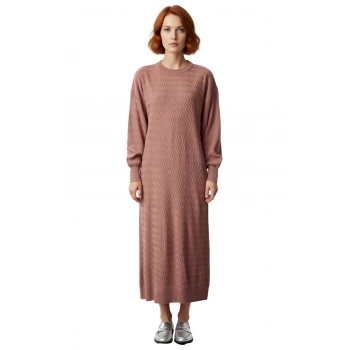 Kadın Kışlık Uzun Triko Elbise Rahat Shift Kalıbı ve Ajurlu Dokusuyla Şık Günlük Stiller Kaliteli