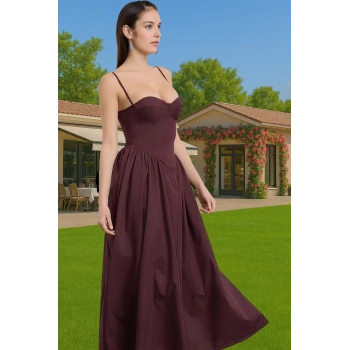 Kadın Kolsuz A Kesim Poplin Elbise Günlük Ve Özel Günler İçin Uzun Ömürlü Seçkin Malzeme