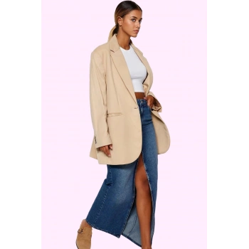 Kadın Maxi Denim Etek Kemerli Kalem Kalıp Pamuklu Günlük Stil Hafta Sonu Dayanıklı Malzeme