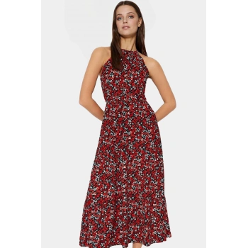 Kadın Maxi Elbise Halter Yaka Skater Polyester Günlük Mükemmel Uyum Rahat Ve Şık Konforlu Kesim