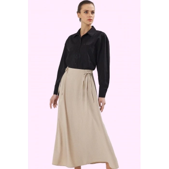 Kadın Maxi Etek A line Poliviskon Kumaş Rahat Günlük Stil Hafta Sonu Yaz Aylarının Vazgeçilmezi